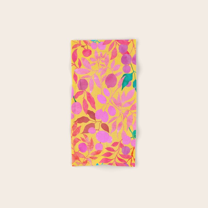Exotic Fruit Garden Tropical Summer Foliage And Fruit Yellow Bath Towel Gallery Image 1