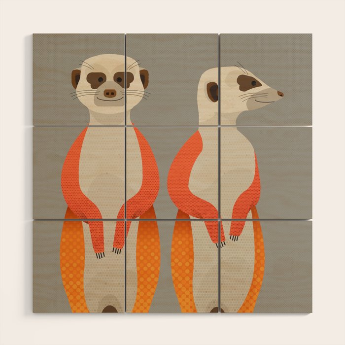 Whimsy Meerkats Wood Wall Art Gallery Image 1