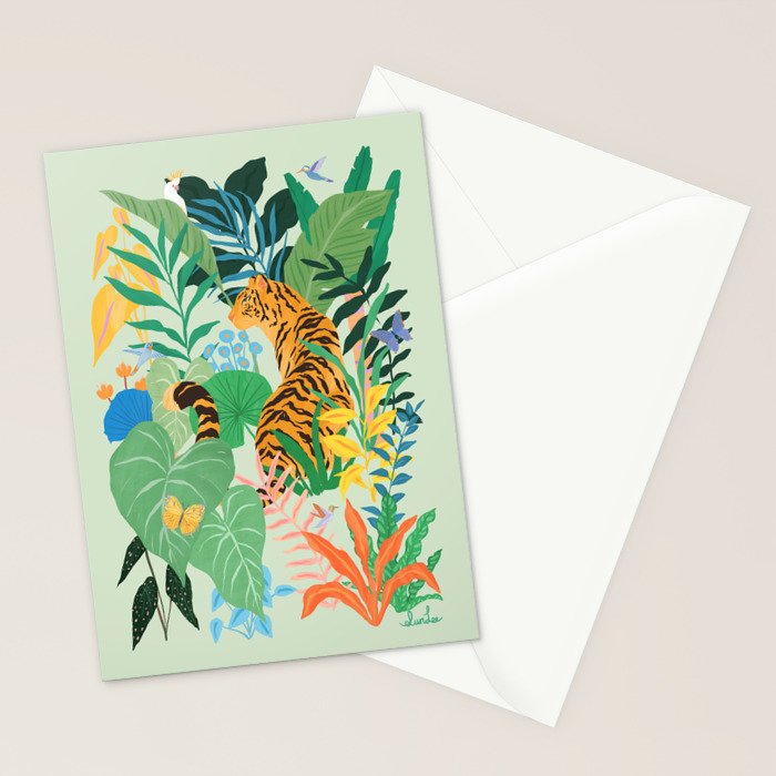 Tiger in Jungle  Stationery Card Gallery Image 2