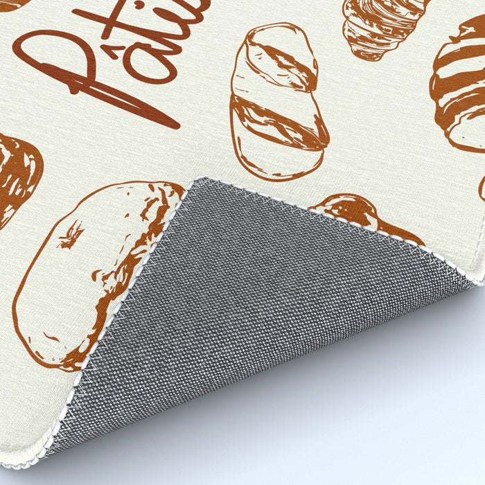 Vintage French Patisserie Bread Bakery Illustration Rug Gallery Image 4