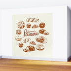 Vintage French Patisserie Bread Bakery Illustration Wall Mural Gallery Image 2