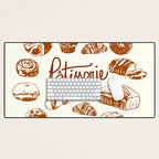 Vintage French Patisserie Bread Bakery Illustration Desk Mat Gallery Image 1