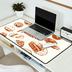 Vintage French Patisserie Bread Bakery Illustration Desk Mat Gallery Image 2