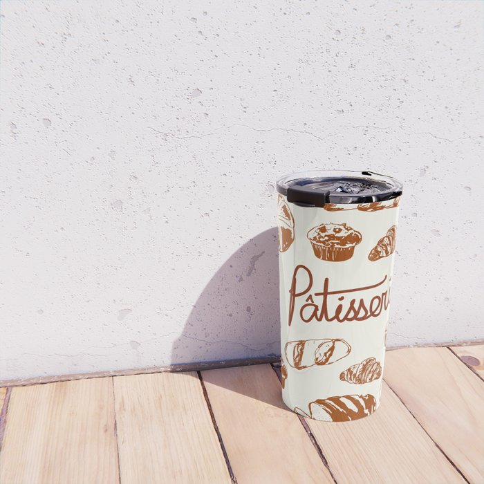 Vintage French Patisserie Bread Bakery Illustration Travel Mug Gallery Image 4