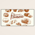 Vintage French Patisserie Bread Bakery Illustration Desk Mat Gallery Image 3