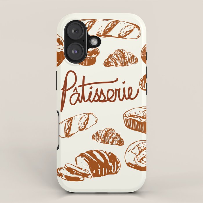 Vintage French Patisserie Bread Bakery Illustration iPhone Case Gallery Image 1