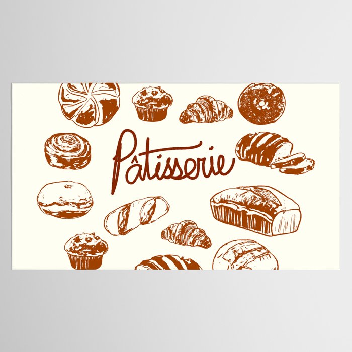 Vintage French Patisserie Bread Bakery Illustration Tablecloth Gallery Image 2