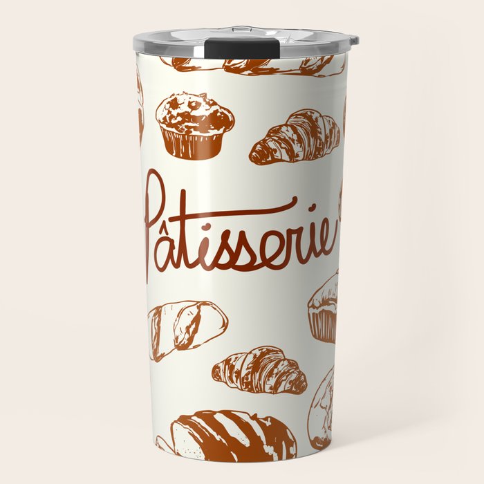 Vintage French Patisserie Bread Bakery Illustration Travel Mug Gallery Image 1