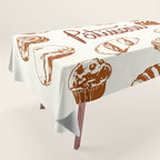 Vintage French Patisserie Bread Bakery Illustration Tablecloth Gallery Image 1