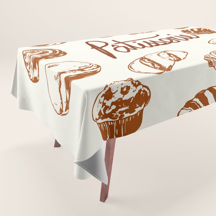Vintage French Patisserie Bread Bakery Illustration Tablecloth Gallery Image 1