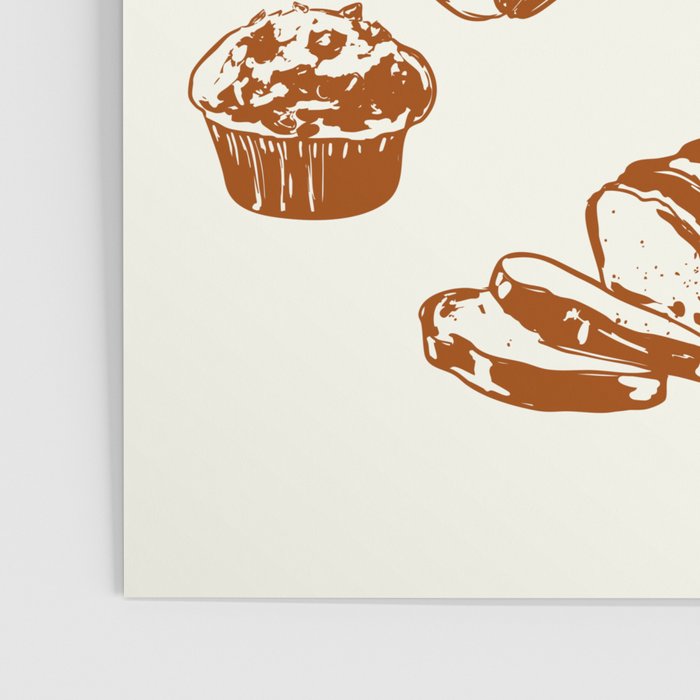 Vintage French Patisserie Bread Bakery Illustration Poster Gallery Image 3