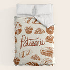 Vintage French Patisserie Bread Bakery Illustration Comforter Gallery Image 6