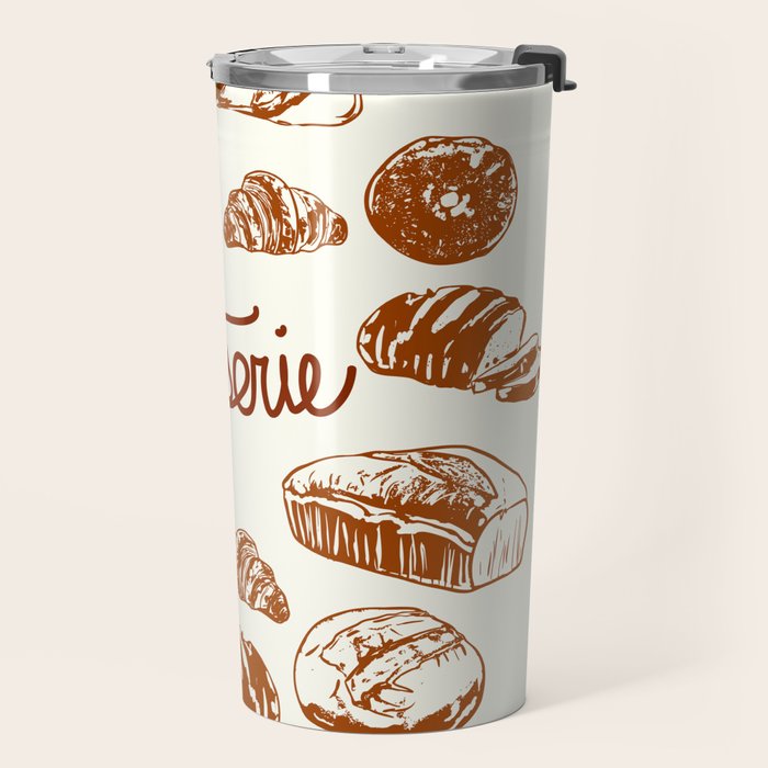 Vintage French Patisserie Bread Bakery Illustration Travel Mug Gallery Image 2