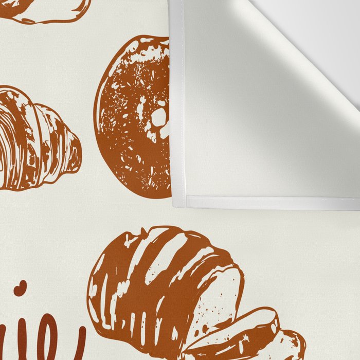 Vintage French Patisserie Bread Bakery Illustration Wall Tapestry Gallery Image 3