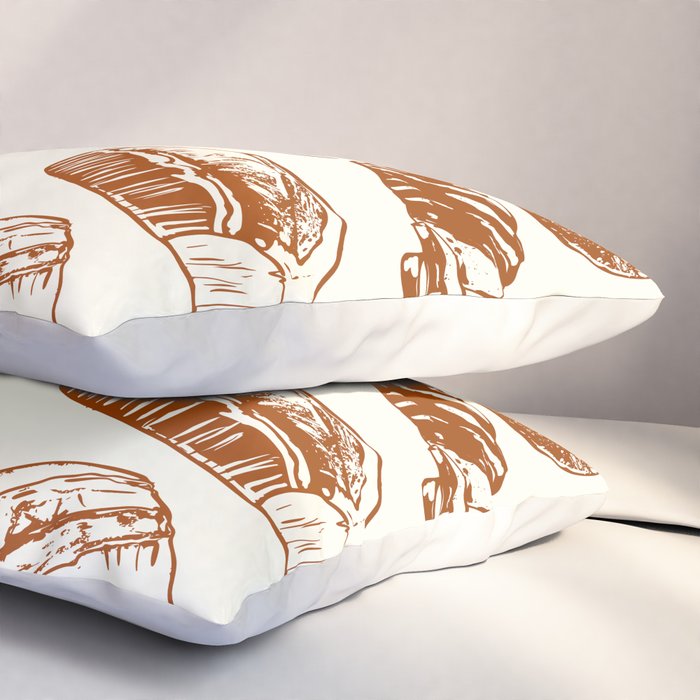 Vintage French Patisserie Bread Bakery Illustration Pillow Sham Gallery Image 3