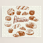 Vintage French Patisserie Bread Bakery Illustration Jigsaw Puzzle Gallery Image 1