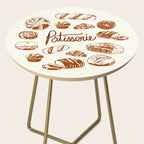 Vintage French Patisserie Bread Bakery Illustration Side Table Gallery Image 2