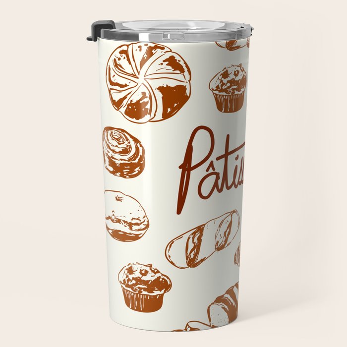 Vintage French Patisserie Bread Bakery Illustration Travel Mug Gallery Image 3