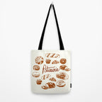 Vintage French Patisserie Bread Bakery Illustration Tote Bag Gallery Image 2