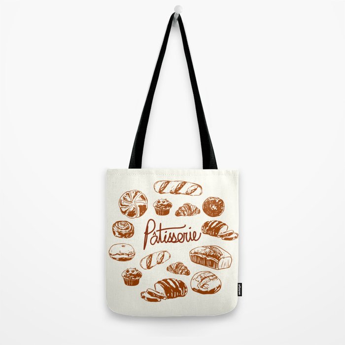 Vintage French Patisserie Bread Bakery Illustration Tote Bag Gallery Image 2