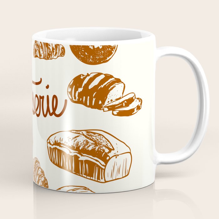 Vintage French Patisserie Bread Bakery Illustration Coffee Mug Gallery Image 1
