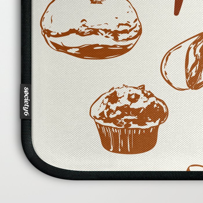 Vintage French Patisserie Bread Bakery Illustration Laptop Sleeve Gallery Image 3