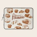 Vintage French Patisserie Bread Bakery Illustration Laptop Sleeve Gallery Image 1