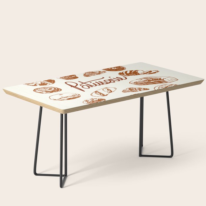 Vintage French Patisserie Bread Bakery Illustration Coffee Table Gallery Image 1