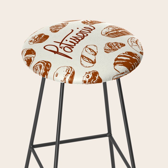 Vintage French Patisserie Bread Bakery Illustration Stool Gallery Image 2