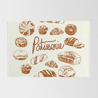 Vintage French Patisserie Bread Bakery Illustration Rug Gallery Image 2