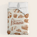 Vintage French Patisserie Bread Bakery Illustration Duvet Cover Gallery Image 6