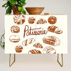 Vintage French Patisserie Bread Bakery Illustration Credenza Gallery Image 1