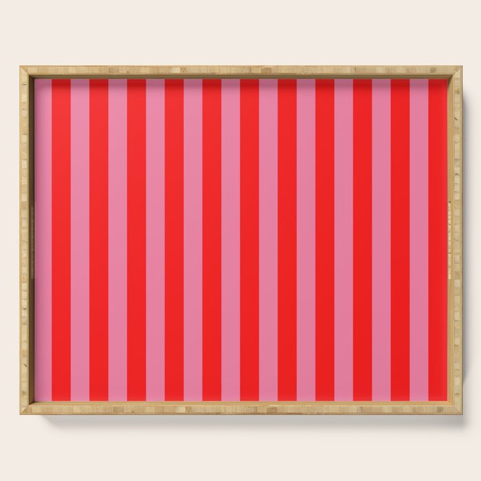 bougie pink red stripe Serving Tray Gallery Image 1