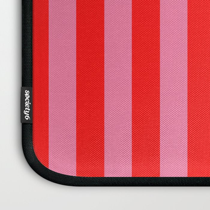 bougie pink red stripe Laptop Sleeve Gallery Image 3