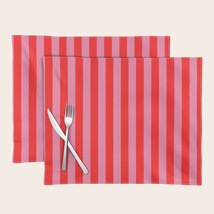 bougie pink red stripe Placemat Gallery Image 1