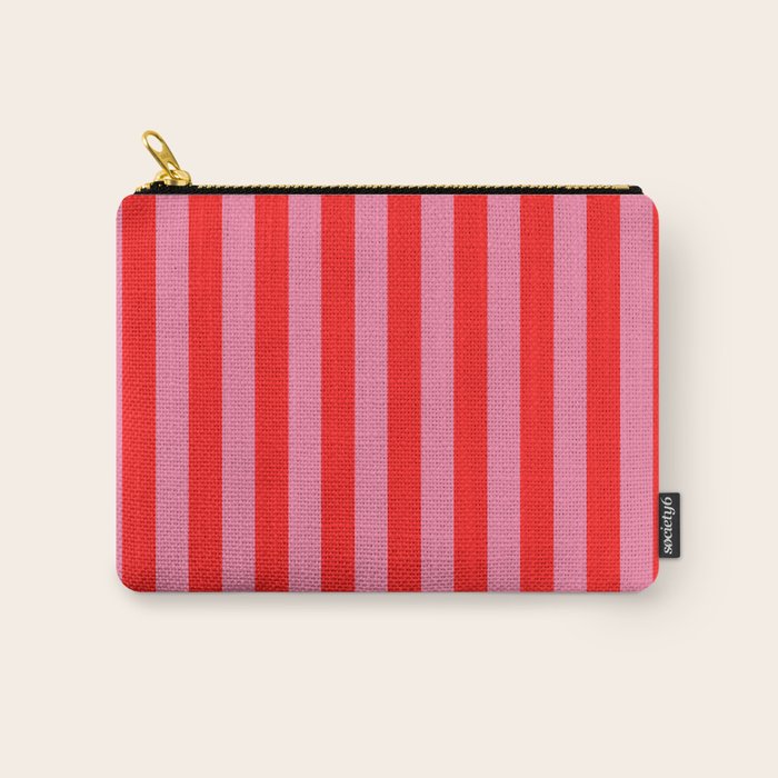 bougie pink red stripe Carry All Pouch Gallery Image 1