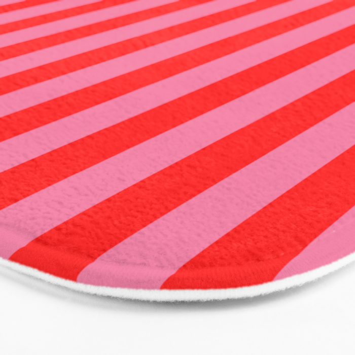 bougie pink red stripe Bath Mat Gallery Image 3