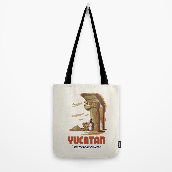 Yucatan Vintage Mexican Travel Poster, 1950s Tote Bag Gallery Image 2