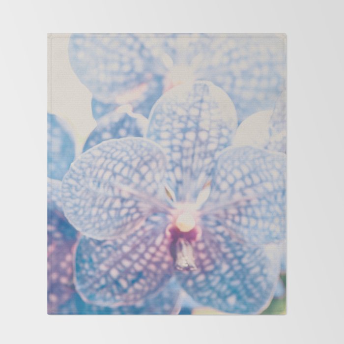 Abstract Orchid Flower Throw Blanket Gallery Image 2