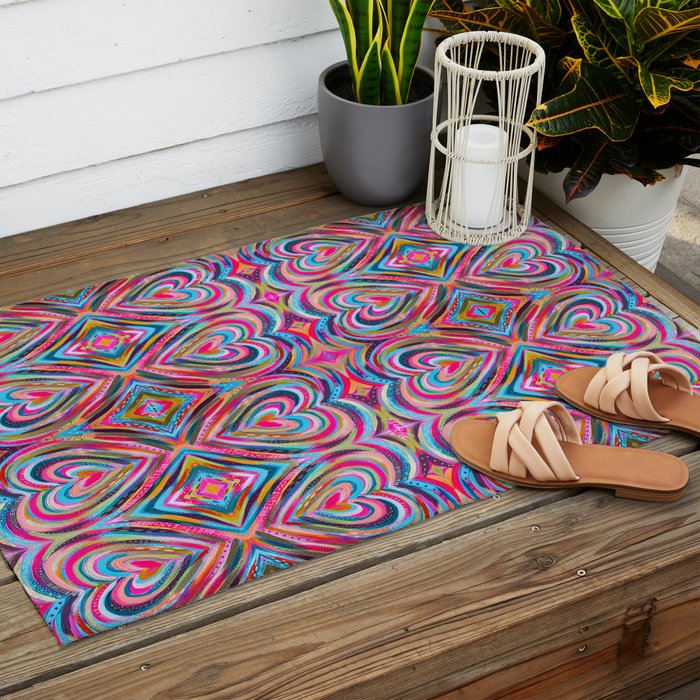 EttaVee Radiate Love Outdoor Rug Gallery Image 2