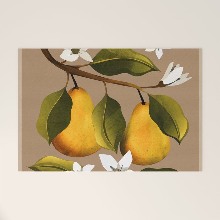 Pears Botanical Art 2 Welcome Mat Gallery Image 1