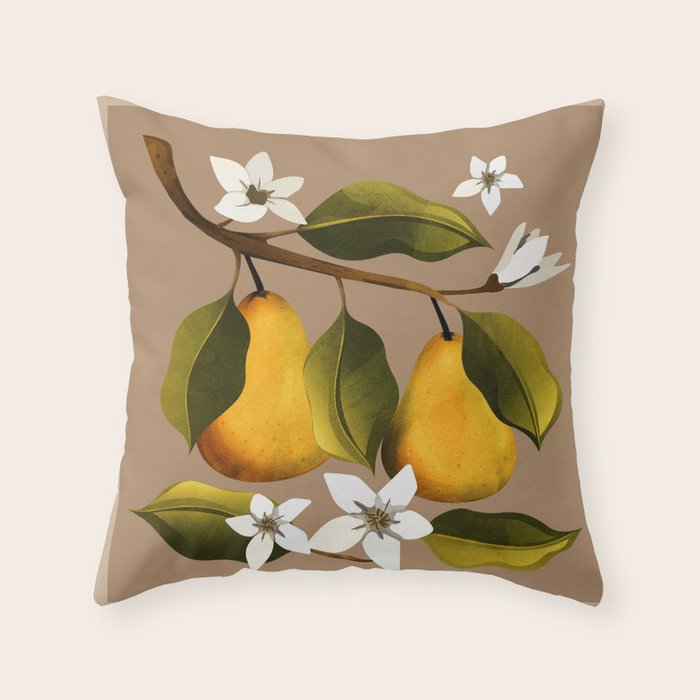 Pears Botanical Art 2 Throw Pillow Gallery Image 6