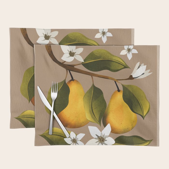 Pears Botanical Art 2 Placemat Gallery Image 1