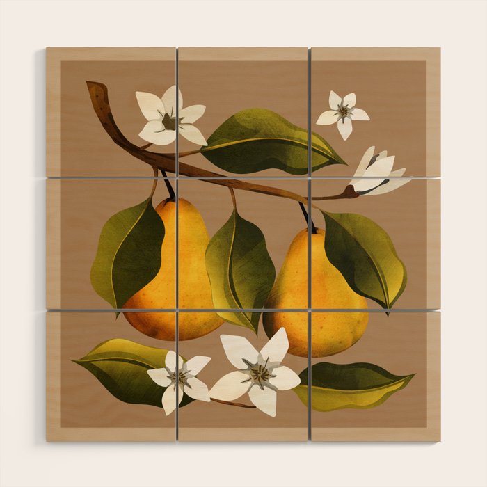Pears Botanical Art 2 Wood Wall Art Gallery Image 1