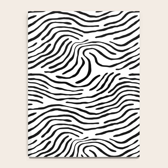 Black and white zebra stripe print art pattern Notebook Gallery Image 4