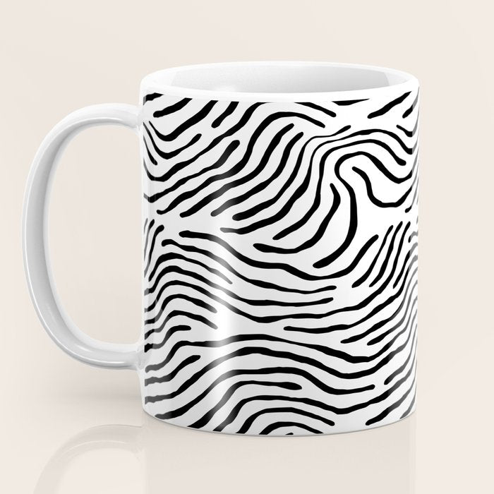 Black and white zebra stripe print art pattern Coffee Mug Gallery Image 3