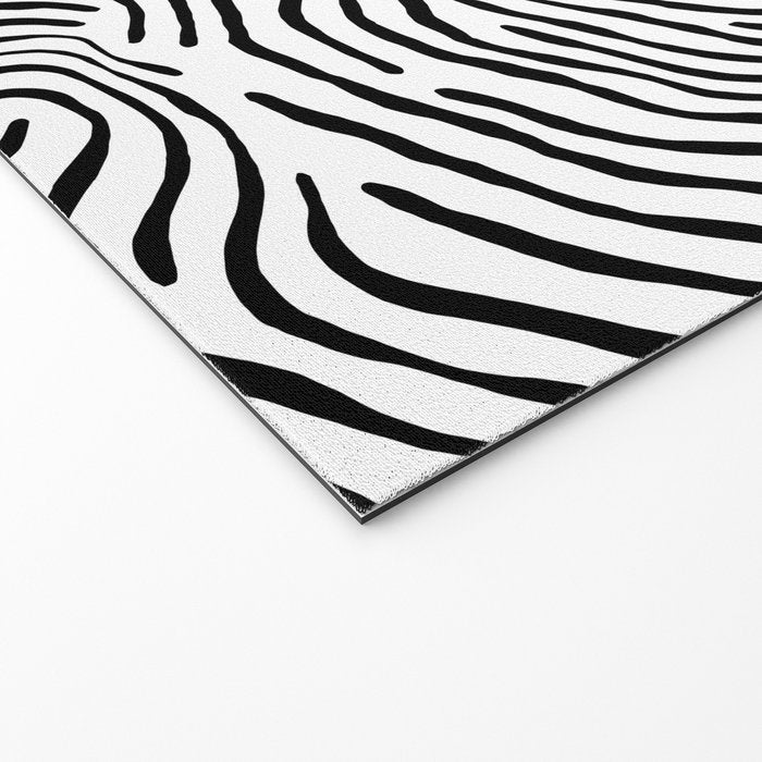 Black and white zebra stripe print art pattern Welcome Mat Gallery Image 2