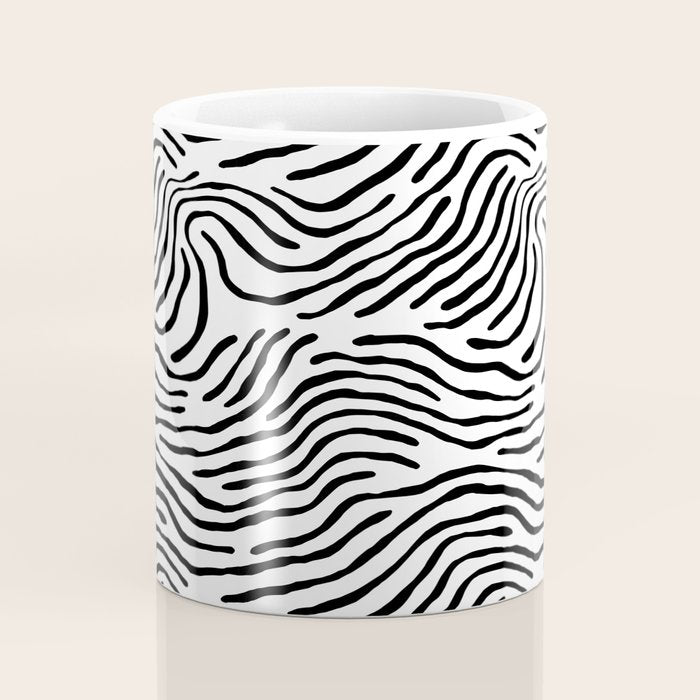 Black and white zebra stripe print art pattern Coffee Mug Gallery Image 4