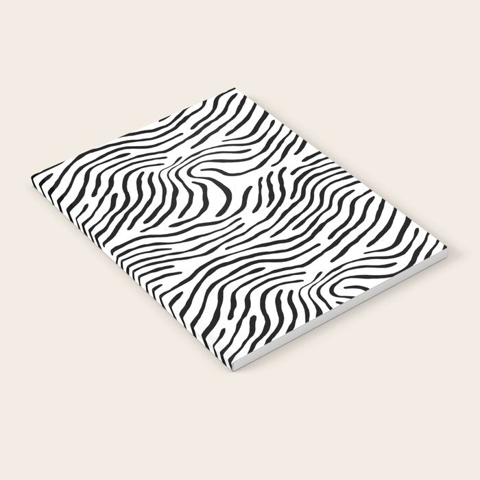 Black and white zebra stripe print art pattern Notebook Gallery Image 2