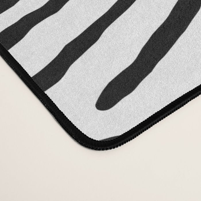Black and white zebra stripe print art pattern Desk Mat Gallery Image 4